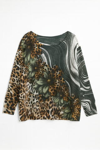 BTG_FLATLAY_CANDIDATE | olive-leopard-daisy-swirl-print-knit-sweater