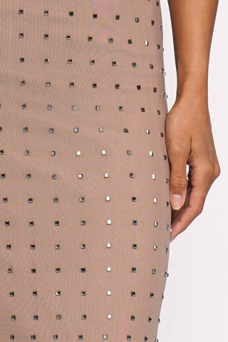 Nude Mirror Mesh Maxi Skirt - Born To Glam