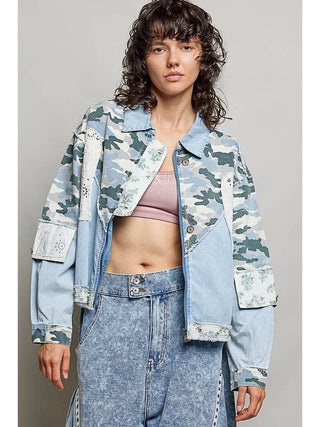 Patchwork Camo Denim Statement Jacket duplicate
