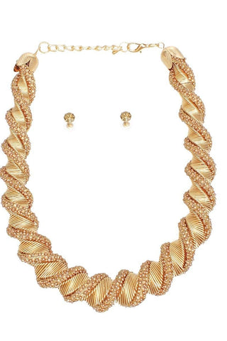 Gold Helix Chain Set for Women - Born To Glam