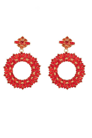 Red Dimitris Statement Earrings - Born To Glam
