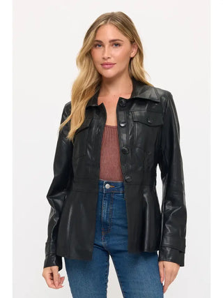 Black Atlas Utility Leather Jacket