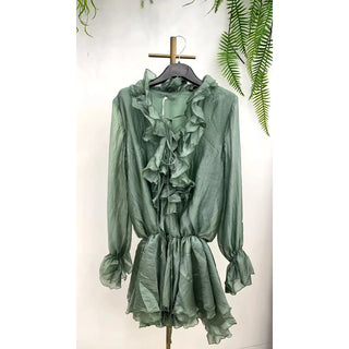 Ruffle Chiffon Mini Dress