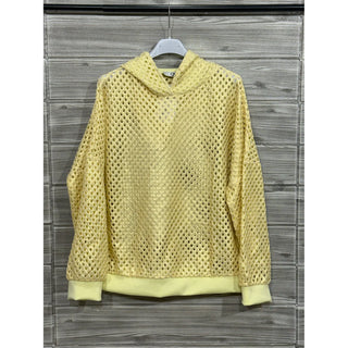Yellow Mesh Shimmer Hoodie