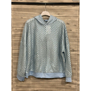Blue Mesh Shimmer Hoodie