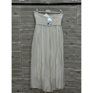 Ivory Chiffon Wide Leg Pants