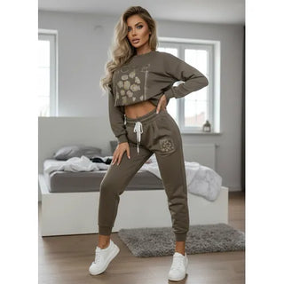 Olive Heart Patch Lounge Set