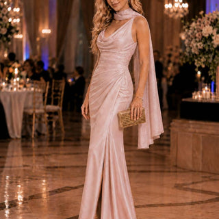 Metallic Glitter Shawl Wrap – Sparkle Fringe Oblong Evening LIGHT PINK