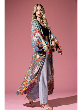 Valentina Angel Sleeve One Sized Kimono Duster product view 4 on a white background