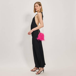 Feathered Flair Evening Bag Pink - Born To Glam