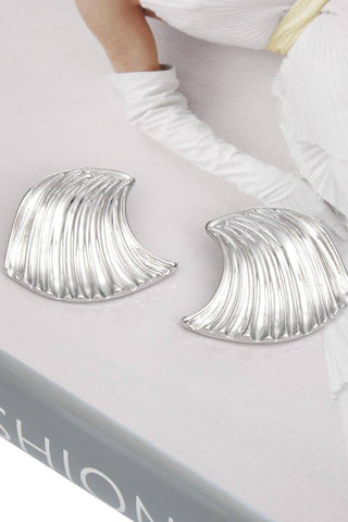 Silver Ocean Stud Earrings - Born To Glam