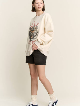Cream Easy Tiger Graphic Sweatshirt