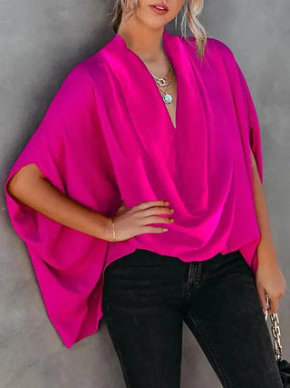 Fuchsia Batwing Drape One Sized Blouse