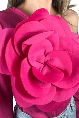 Rosette Scuba Statement Top - Born To Glam