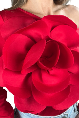 Rosette Scuba Statement Top - Born To Glam