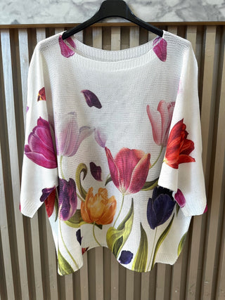 White Tulip Garden Knit Top