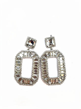 Silver Crystal Statement Earrings