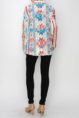 Geo Print Sequin Embellished Lace Blazer Jacket - Born To Glam