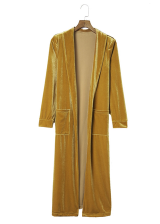 Gold Velvet Duster Kimono view 4