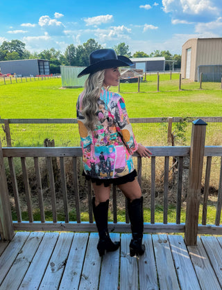 Retro Pop Western Collage Blazer view 7