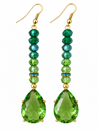 Green Ombre Crystal Drop Earrings