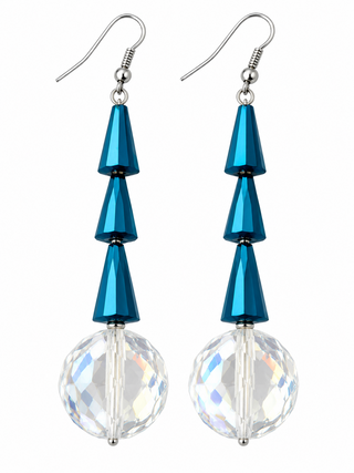 Blue Crystal Statement Earrings
