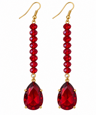 Red Crystal Drop Earrings