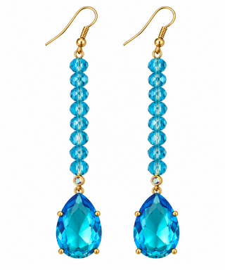 Blue Crystal Drop Earrings