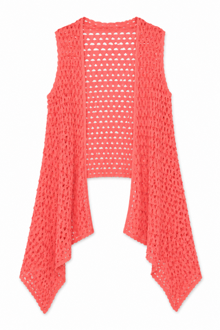 Salmon Statement Open Weave One SIze Vest