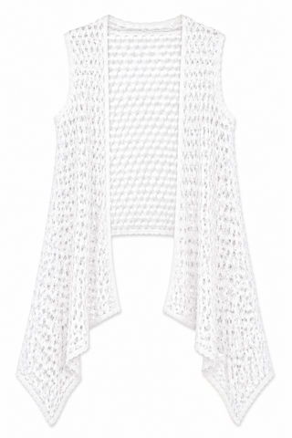 White Statement Open Weave One SIze Vest