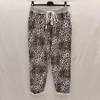 Leopard Print Drawstring Jogger Pants