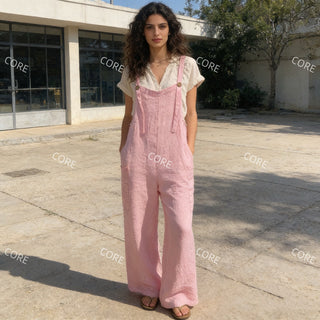 Pink Blush Linen Pocket Jumpsuit