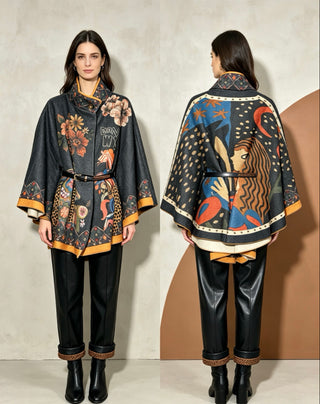 Italian Mixed Print Open Front Kimono Jacket — supplier photo