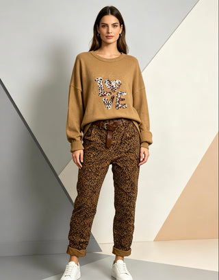 Italian White Leopard LOVE One Size Pullover — supplier photo