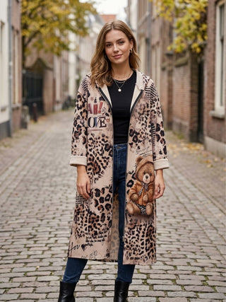 Italian Print 10732 Mixed Animal Print Longline One Size Jacket — supplier photo