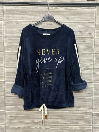 Italian Embellished Drawstring Hem Sweatshirt — supplier photo