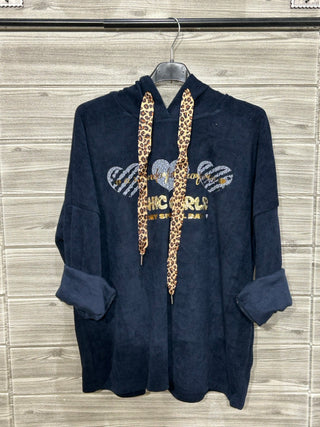 Italian Navy Embellished Cross One Size Sweatshirt — supplier photo