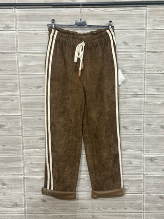 Italian Metallic Side Stripe Drawstring Pants — supplier photo