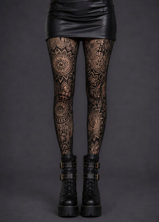 Goth Queen Lace Fishnet Tights