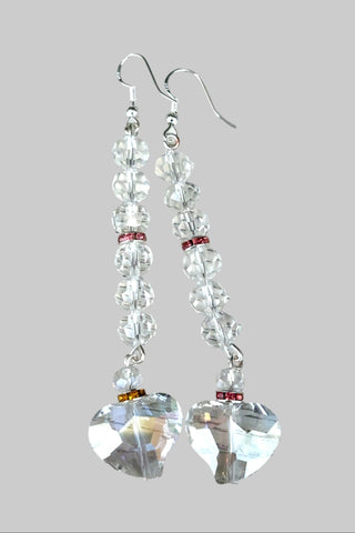 Clear Heart Drop Earrings - Born To Glam