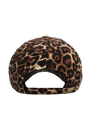Leopard Print Distressed Baseball Cap - One Size view 3