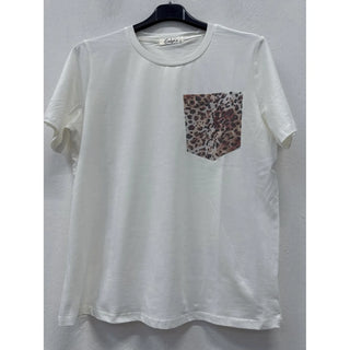 Leopard Crystal Pocket Graphic One Size Tee - Born To Glam