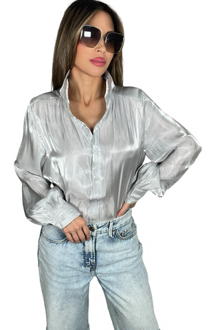 Iridescent Button Down Top - Born To Glam