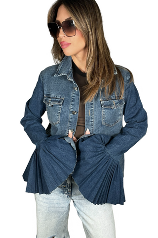 Flare Sleeve Denim Jacket - Born To Glam