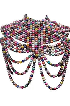 Multicolor Pearl Body Chain - Born To Glam