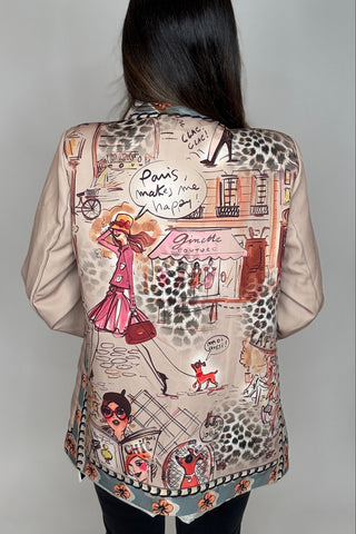 Italian Parisian Chic Print Blazer - Born To Glam