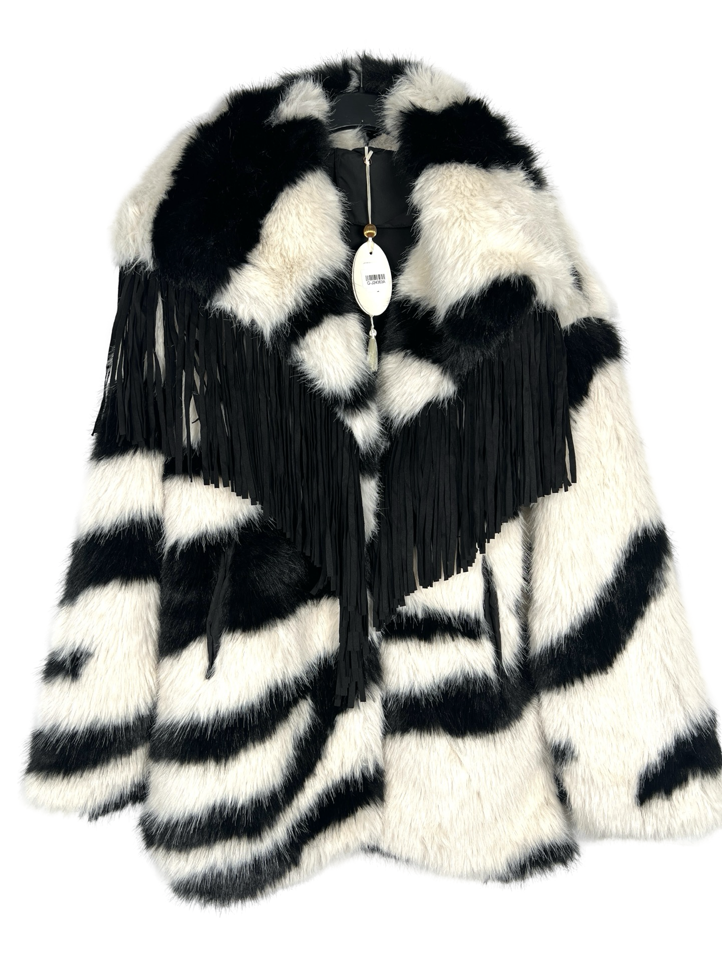 Zebra Faux Fur Fringe Coat - Born To Glam