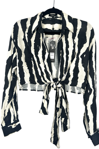 Zebra Tie Front Top - Born To Glam