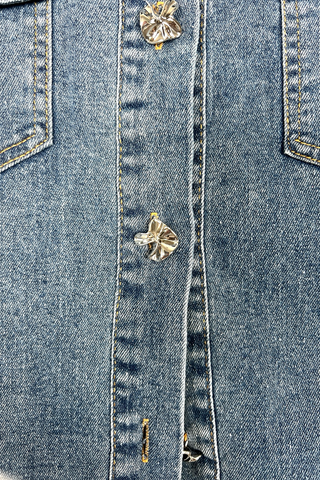 Flare Sleeve Denim Top - Born To Glam