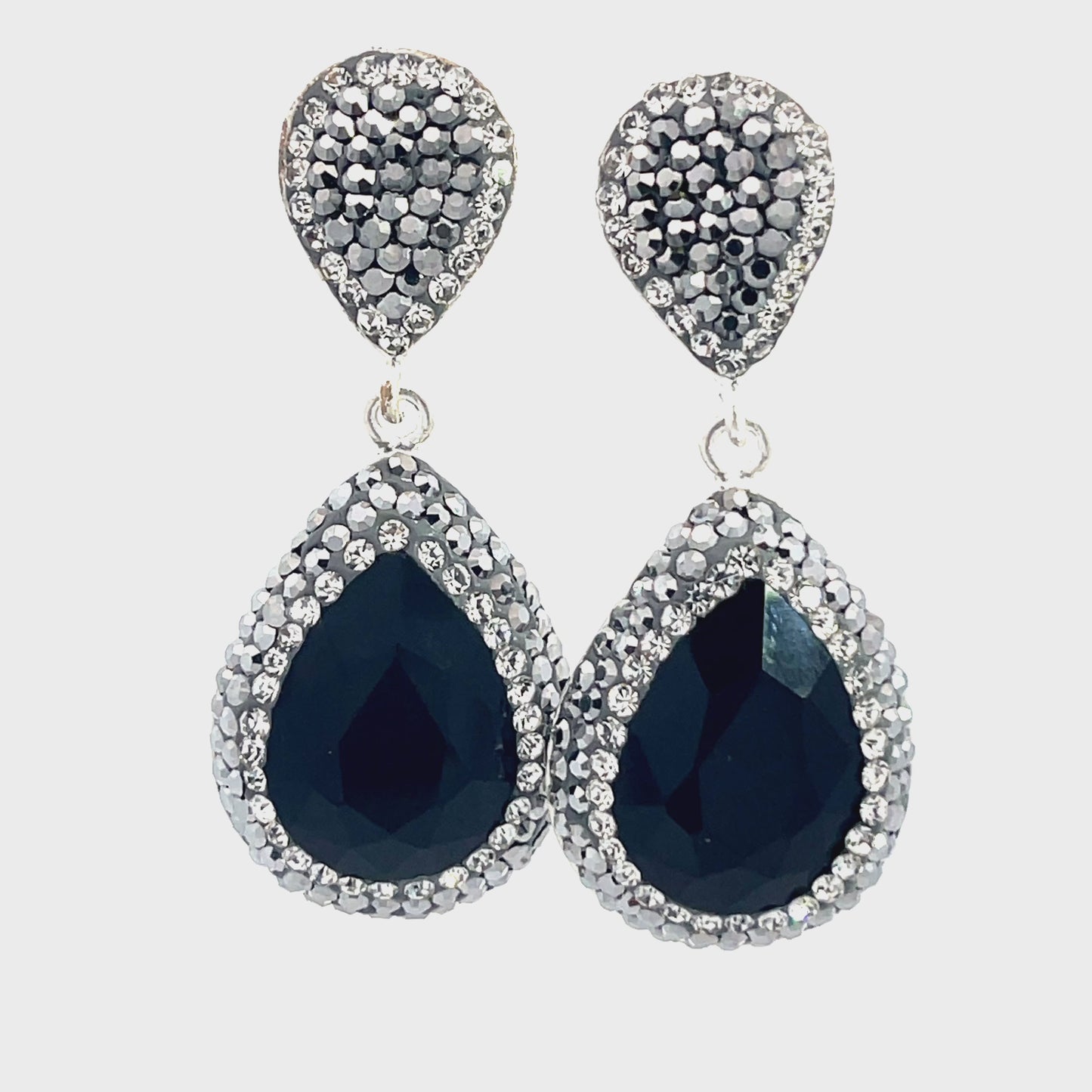 Load and play video in Gallery viewer, Teardrop Gemstone Crystal Drop Earrings
 Born To Glam